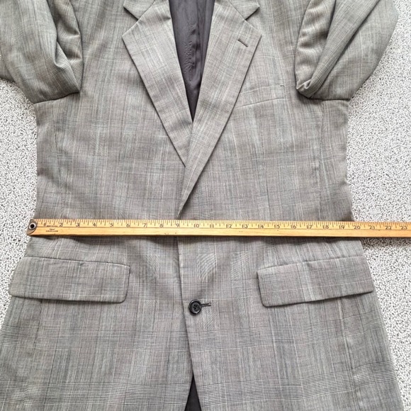 Turnbury Glen Check Plaid Suit 40L 36W 2 PC Business Gray Windsor Preppy Bloke - Picture 9 of 16